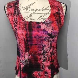 Alberto Makali pink purple floral tank top L